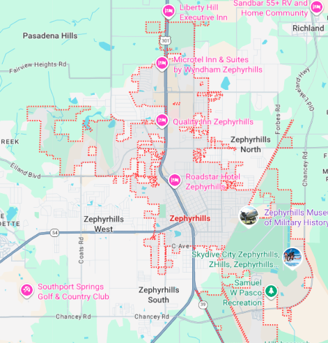 Zephyrhills Map picture